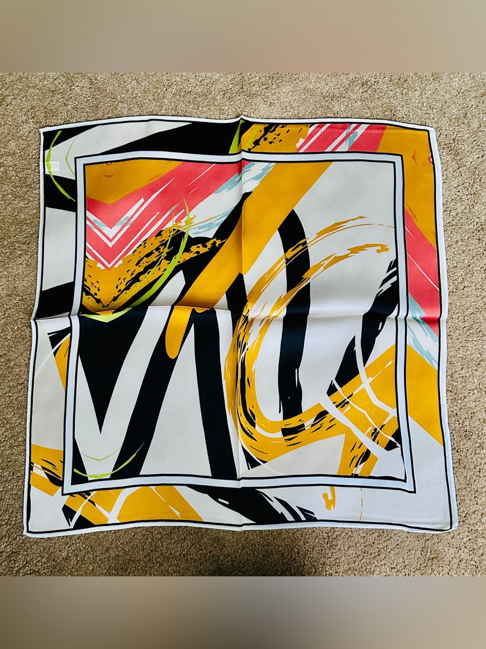 100% Mulberry Silk Scarf - Abstract Multicolor